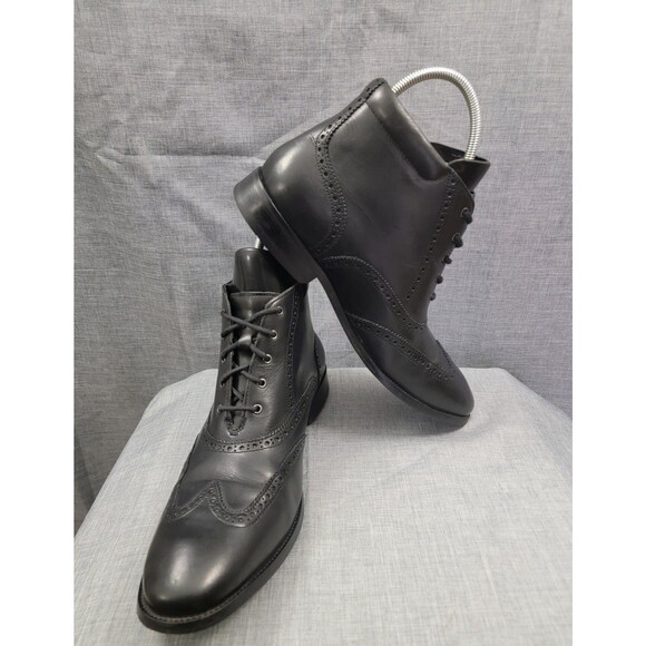 Cole Haan Men\'s Williams Wingtip Chukka Black Leather Ankle Boot 12M C20285